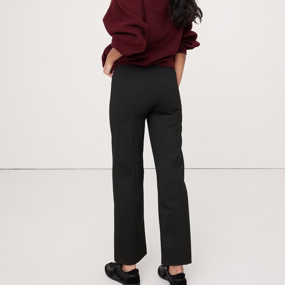 NWT Banana Republic Black High Rise Straight Everywhere Ponte Ankle Pants - Picture 2 of 7